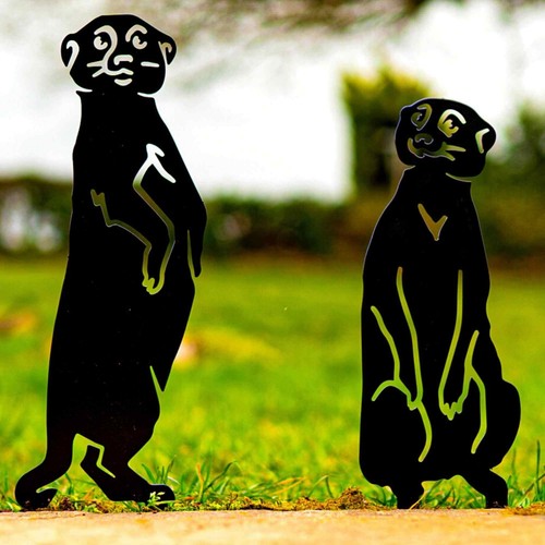 Meerkats Decor Metal Animal Statue Mother Day Gift For Her Lover Garden Ornament - Picture 31 of 36