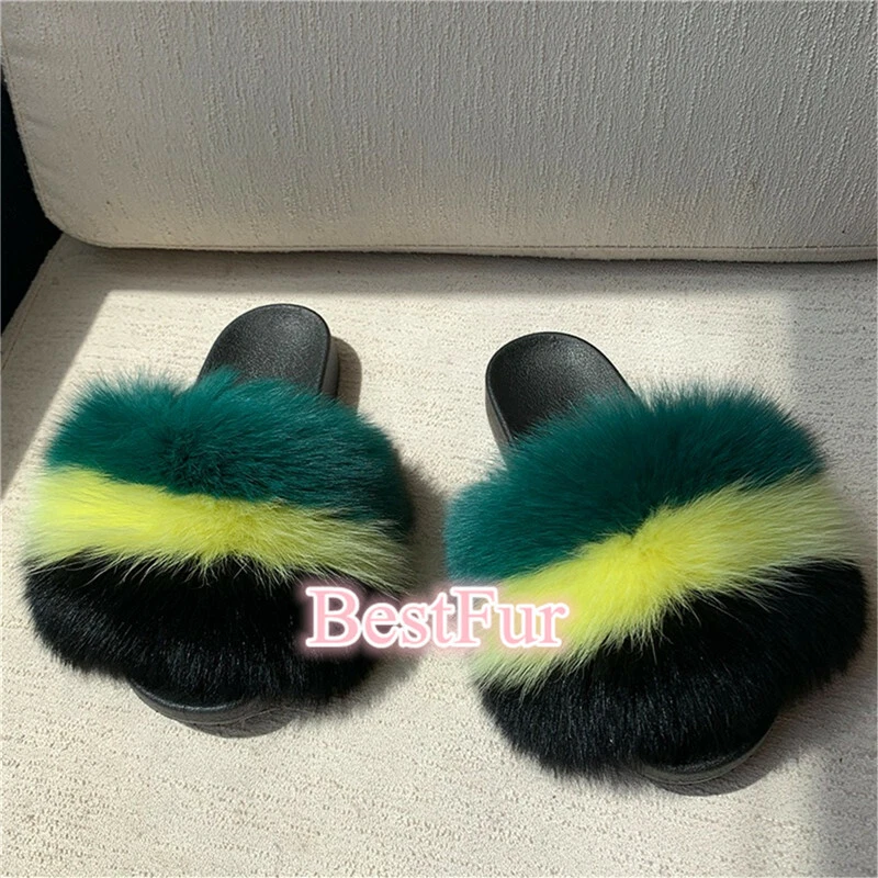 Green furry sale slides