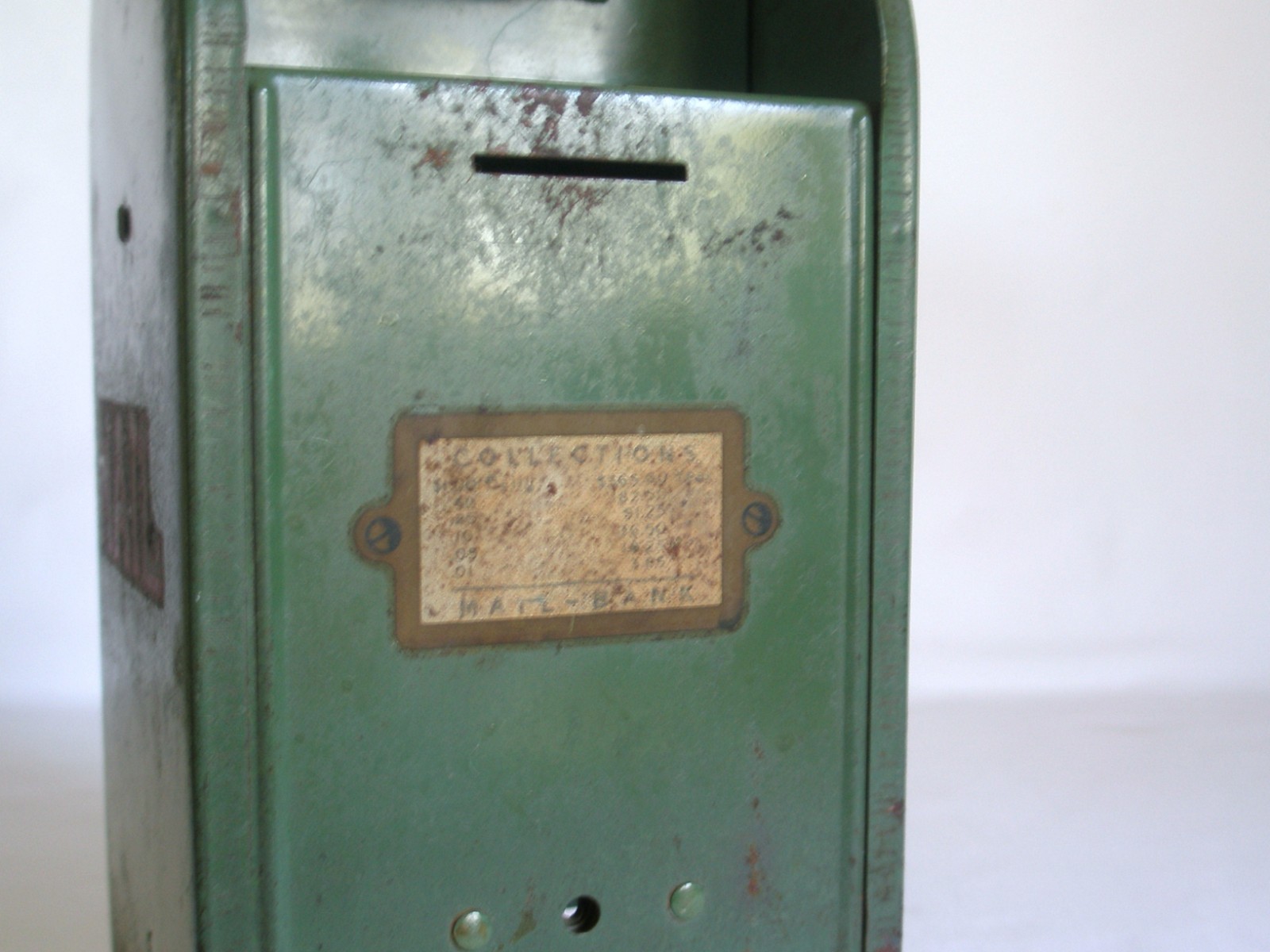 Pressed Steel Postal Mailbox Bank Tin Antique Toy Coin Post Office ...