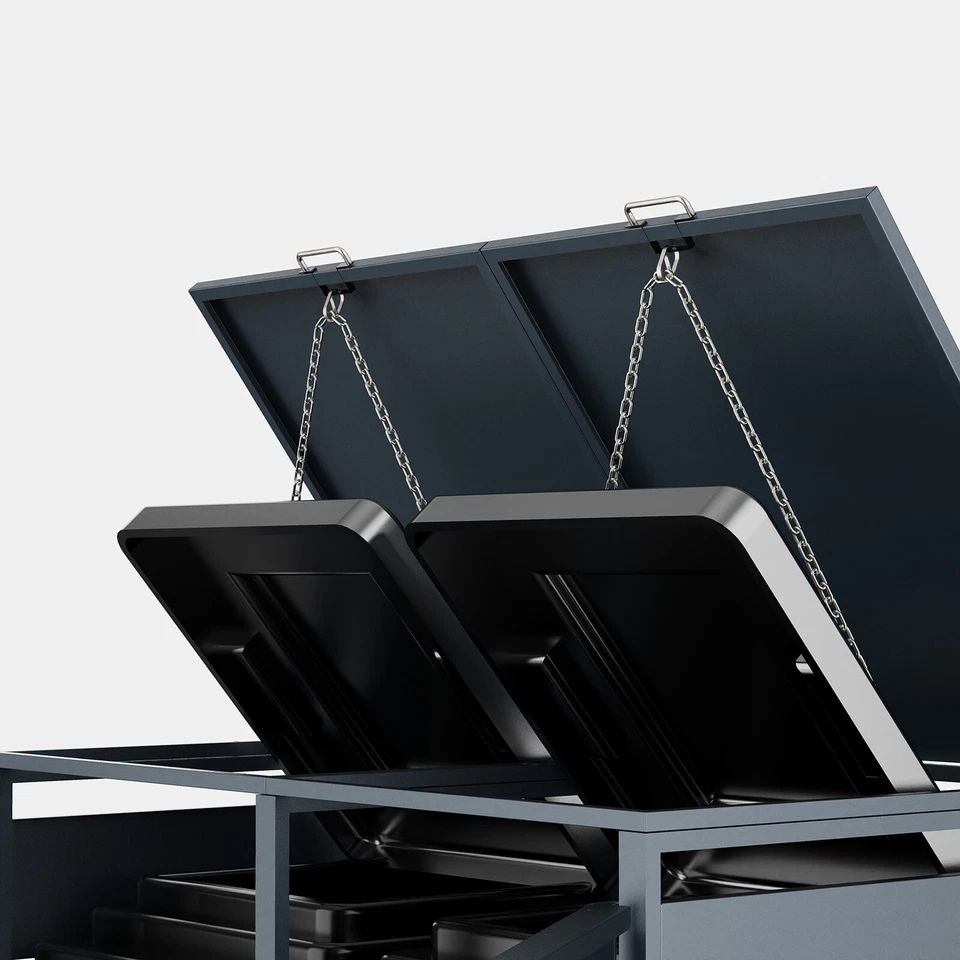 HEIGART Mülltonnenbox Mülltonnenverkleidung 2er Pulverbeschichtet Anthrazit - Bild 3 von 4