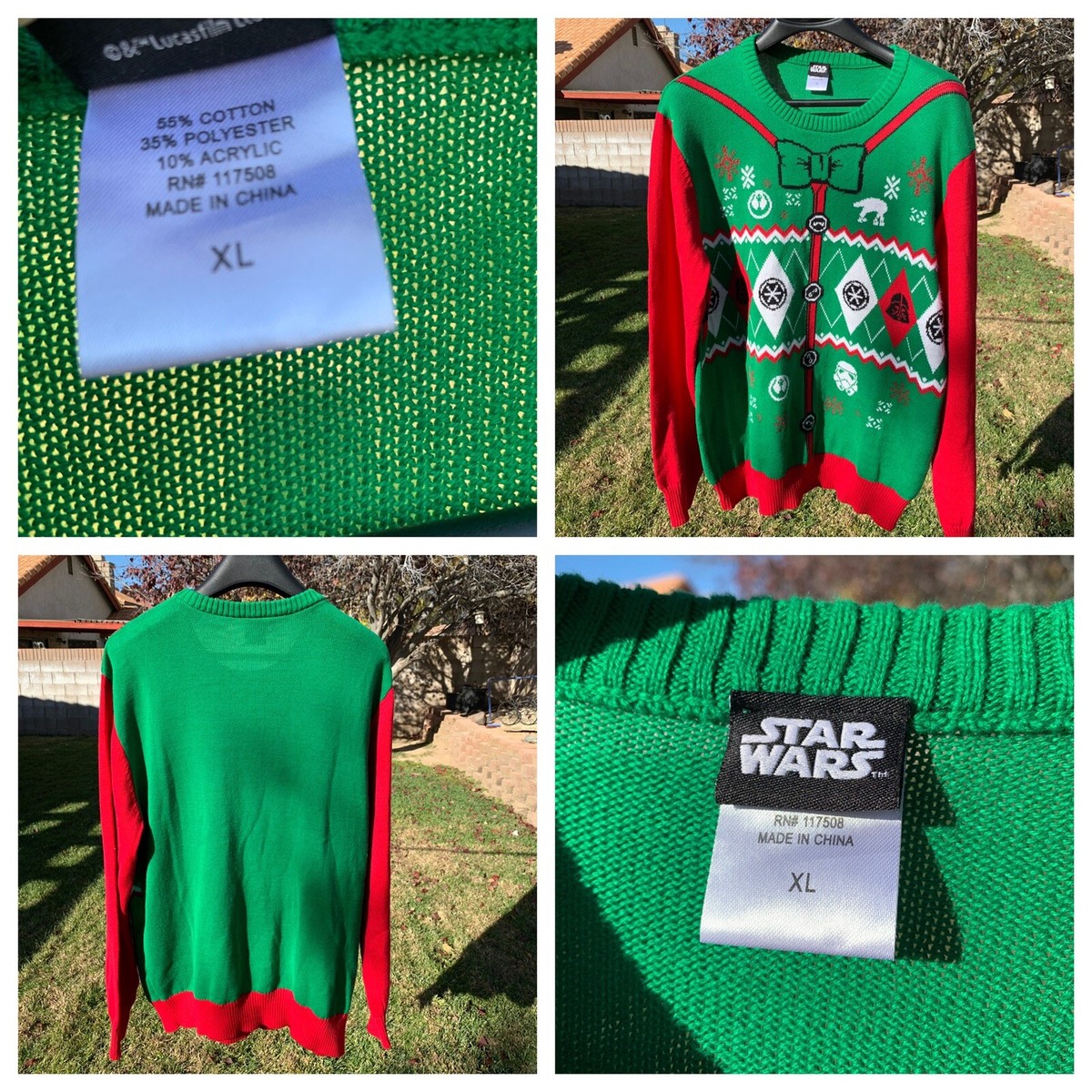 STAR WARS Size XL NWOT Men's Christmas Pullover Sweater Holiday