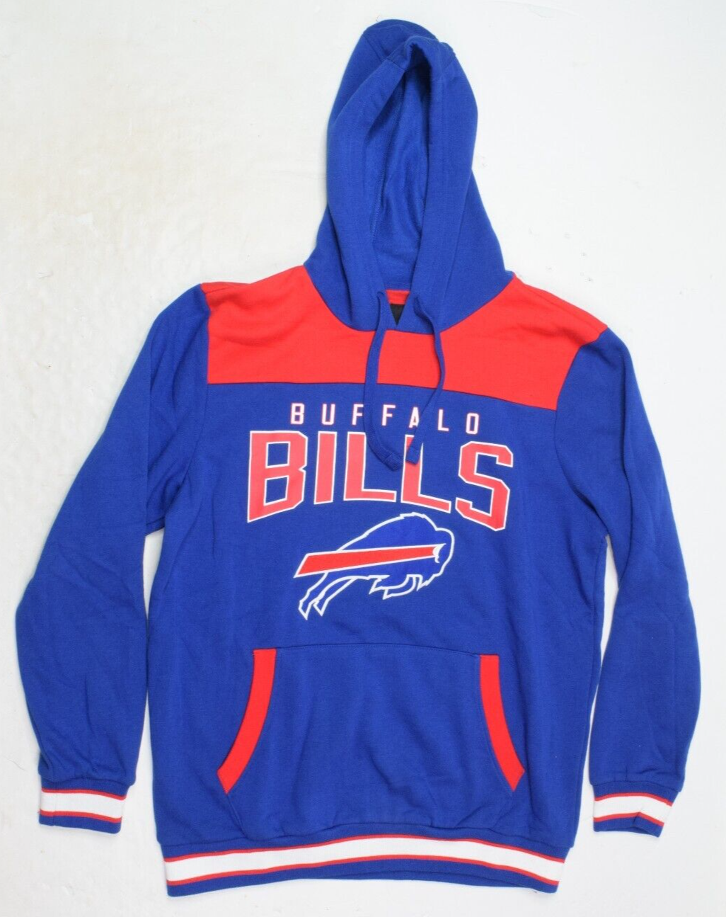 NFL Team Apparel Buffalo Bills Hoodie Sweater Mens L Red Blue Fleece