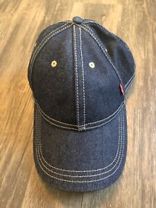 Vintage Levis Denim Hat Leather Strap 