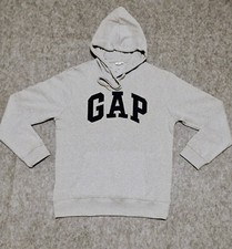 New Gap Hoodie Sweatshirt Navy Blue Arch Logo Size Medium Heather Gray