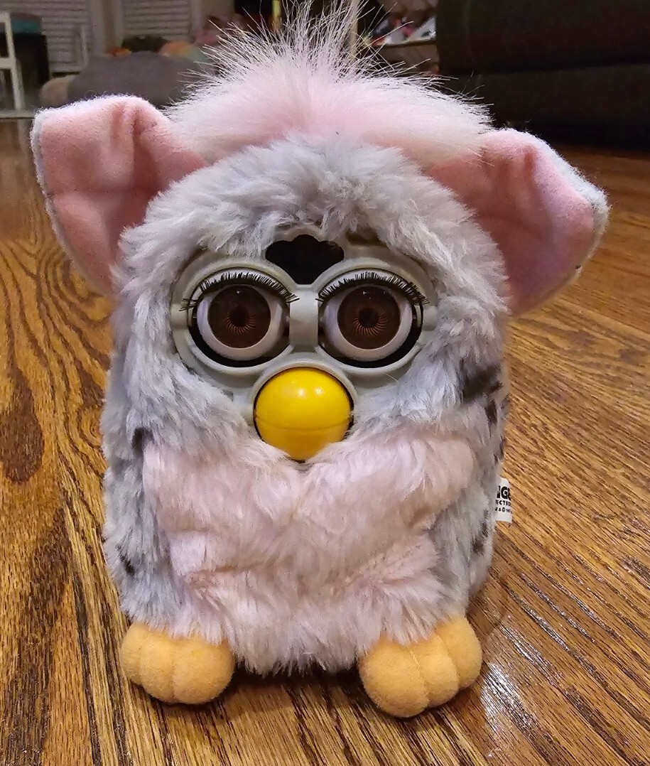 Rare Furby Bébé Rose Original 2000 - Tiger Electronics - Avec étiquette - 13cm