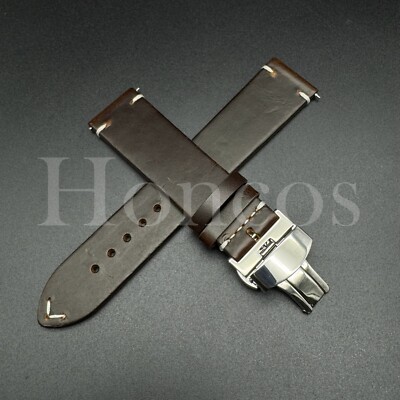 18 19 20 21 22 MM Genuine Leather Vintage Oil Watch Band Strap Fits Tissot D/BN