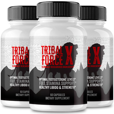 (3 Pack) Tribal Force X Men Support Capsules, TribalForce X Pills (180Capsules)