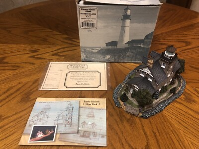 #ad HARBOUR LIGHTS COLLECTION #252 SISTER ISLAND NEW YORK SIGNED Bob Younger $68.00
