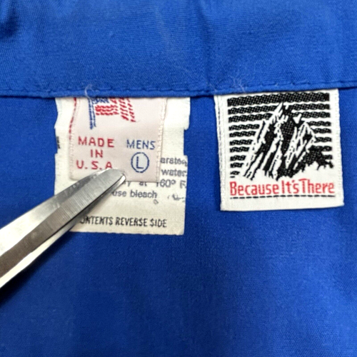 VTG Because It's There Stormproof apperal Men's L Pants Blue Made In USA Outdoor - Picture 5 of 12