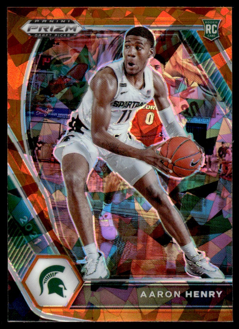 2021-22 Panini Prizm Draft Picks Prizms Orange Ice Aaron Henry #48 20585