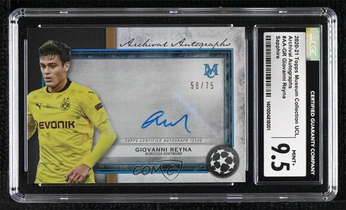 2020-21 Museum Collection UCL Archival Sapphire /75 Giovanni Reyna CGC 9.5 Auto