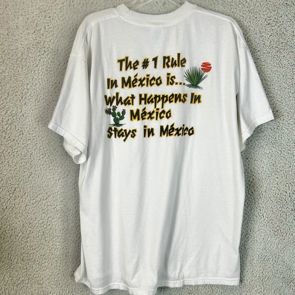 VTG Y2K College Club Men’s XL T Shirt - The New World Puerto Vallarta, MX Party - Image 3 of 4