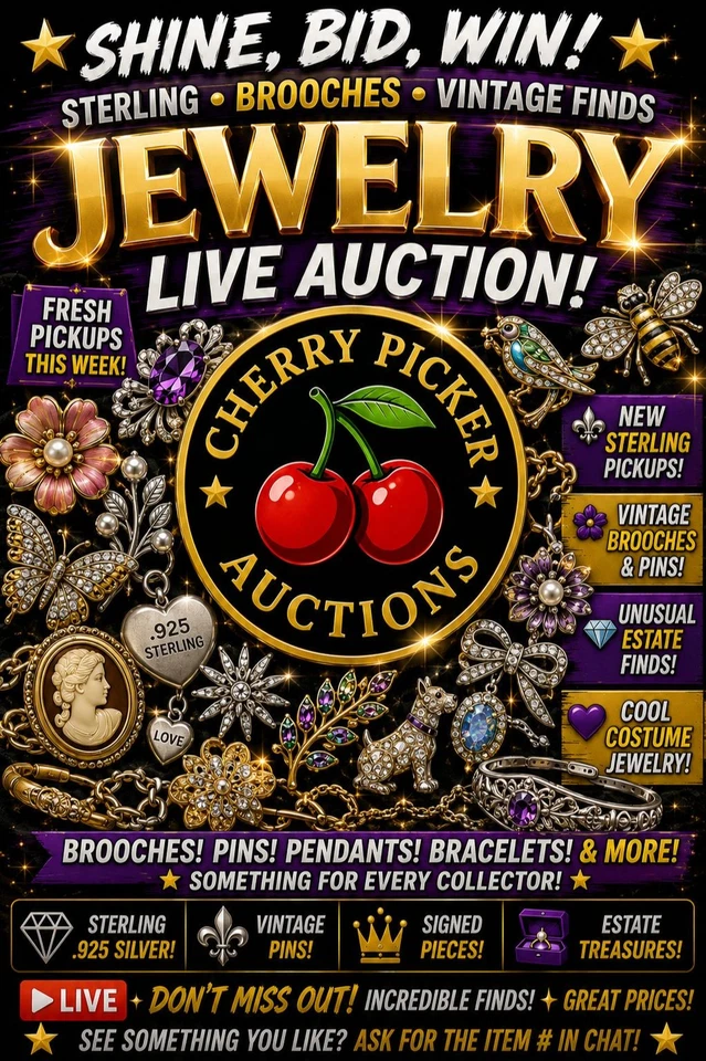 Cherry Picker Auctions - Vintage Jewelry, Sterling, Gold, Watches & More!