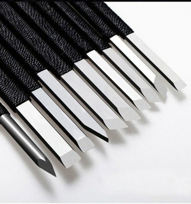 10 Pcs Stone Wood Carving Chisel Tool Set Stone Wood Carving Knives Set