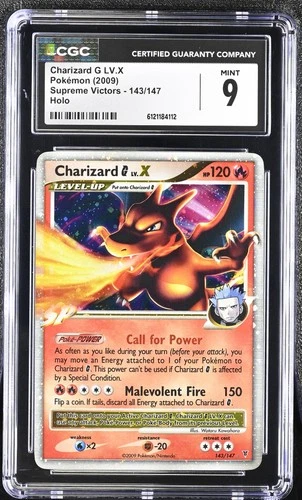 CGC 9 MINT Charizard G LV.X 2009 Supreme Victors 143/147 Holo Pokemon Card