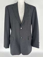 Hugo Boss Pasolini/Movie Stripe Charcoal Wool Pocketed Blazer Size Men s Size 42