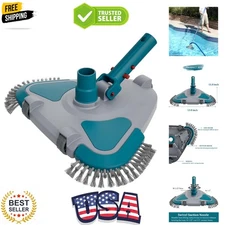 Upgrade Pro Weighted Triangular Pool Rotative Vacuum Head with Brush & EZ Cli...