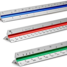 12" Architectural Scale Ruler Aluminum Architect Scale Triangular Scale Rul