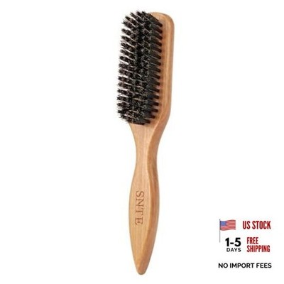 100% Boar Bristle Slick Back Hair Brush | Natural Peach Wood Handle | Restores