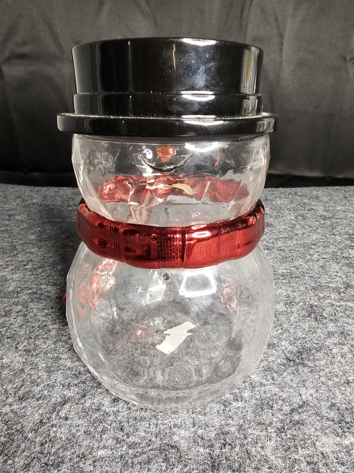 Bath And Body Works Faceted Snowman Single Wick Candle Holder Pedestal Xmas - Image 2 of 3