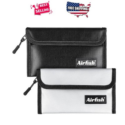 Fireproof Money Bag 2 Pack 8x5 Zipper Pouch Waterproof Document Envelope Safe