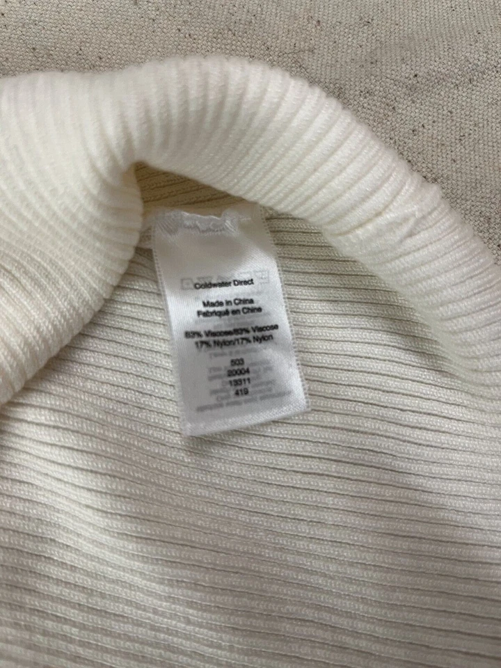 Suéter Coldwater Creek Para Mujer Talla Med-P Pequeño Crema Viscosa Manga Larga Foto 4 de 4