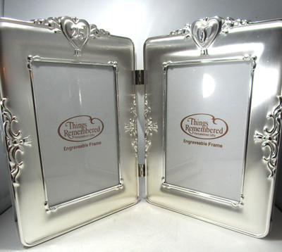 Silver Tone Double Sided 4''x6'' 25Th Anniversary Picture Frame Things Remembered