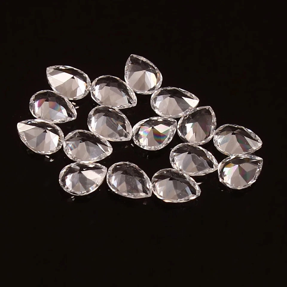 Lote de 60 piezas de piedras preciosas sueltas certificadas corte pera zafiro blanco natural de 5-6 quilates + regalo Foto 3 de 4