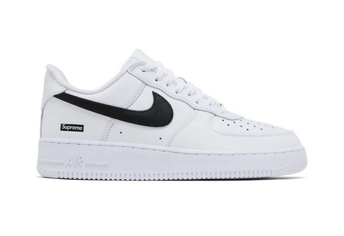 Supreme x Nike Air Force 1 Low Box Logo - White Black for Sale