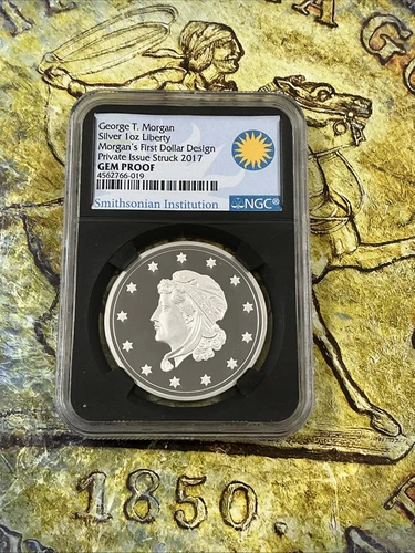 2017 Smithsonian Collection George Morgan First Dollar Design 1 oz Silver NGC...