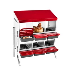 Chicken Nesting Boxes, 3/6/8Hole Metal Egg Laying Box for Outdoor Chicken Coop