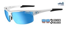 Tifosi Rivet Sunglasses Matte White 3 Lens Set Smoke AC Red Clear Sport