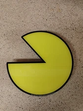 Pac-Man Light Up Silhouette Wall Sign Yellow Pacman 8" Works Bandai Namco Retro