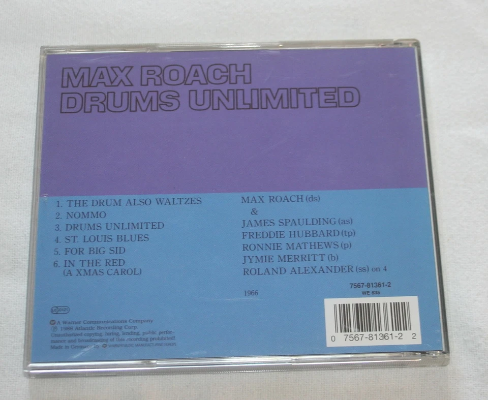 Max Roach CD-Album Drums Unlimited Atlantic 1966 RI Jazz - Bild 3 von 3