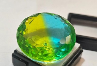 Bi-Colour Tourmaline 88-89 Ct Round Cut Natural Pendant Making Gemstone