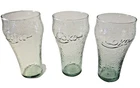 Libbey Coca-Cola Green Juice Glasses Set Of 3 Vintage 6"  Coke