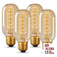 Edison Bulbs, Vintage Edison Light Bulbs 4 Count Pack of 1 2700k Amber White