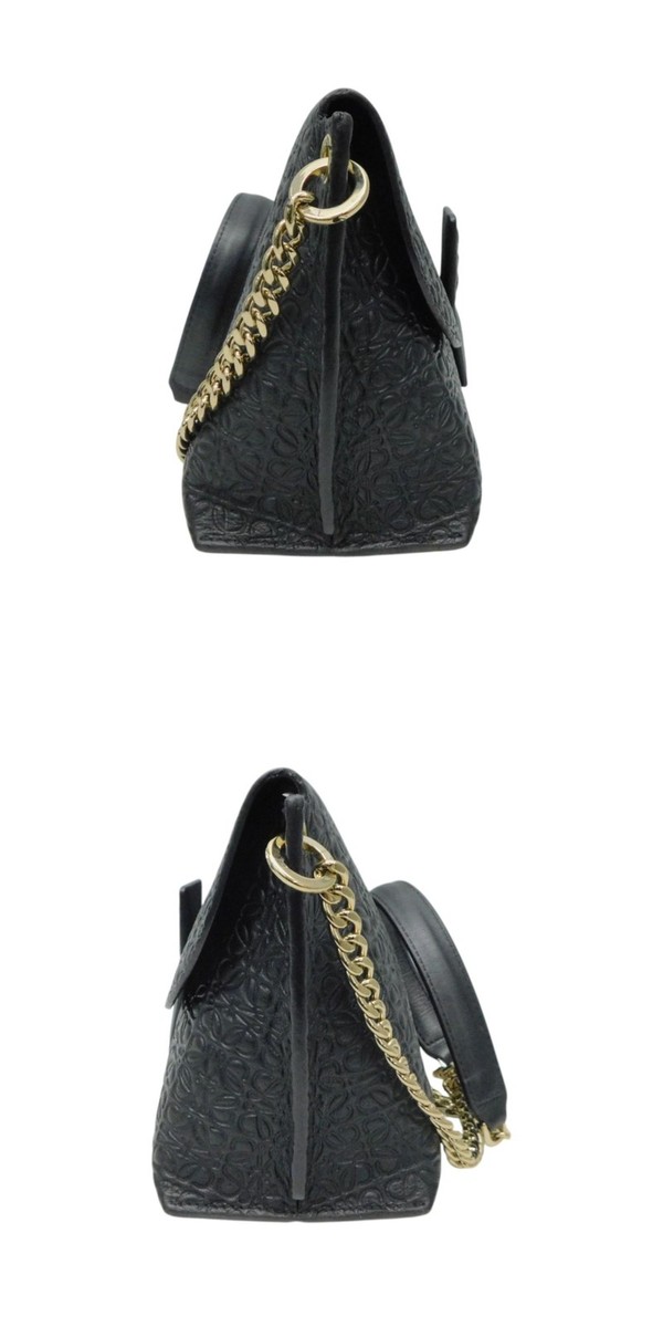 Loewe Avenue Shoulder Bag 310.89.N49 Chain Black Anagram