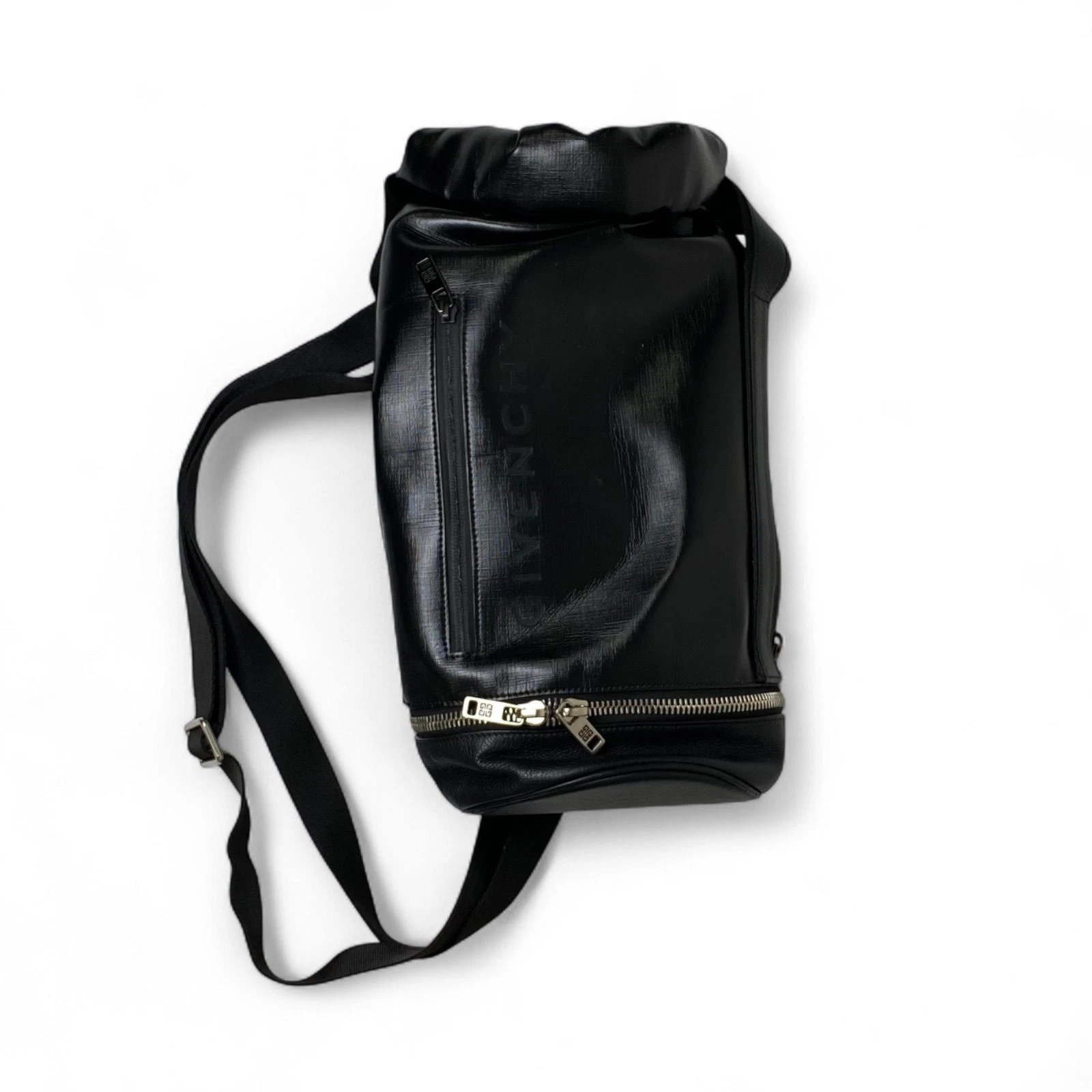 Givenchy — GIVENCHY JAW Drum-Shaped 3-Way Bag Black Backpack/Handbag Logo Authentic Men's