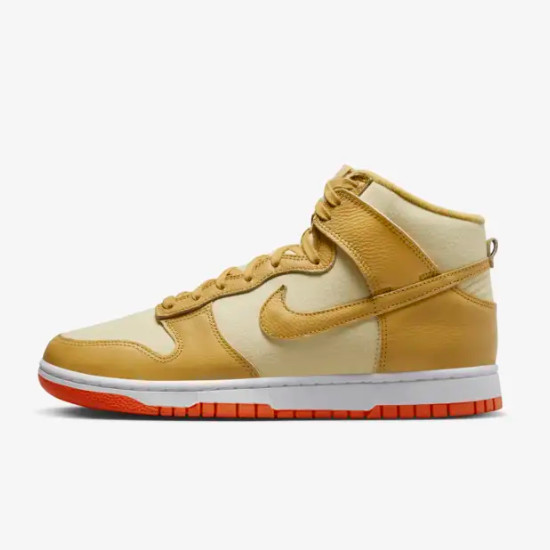 Кроссовки Nike Dunk High в стиле ретро с золотисто-оранжевым покрытием (DV7215-700)