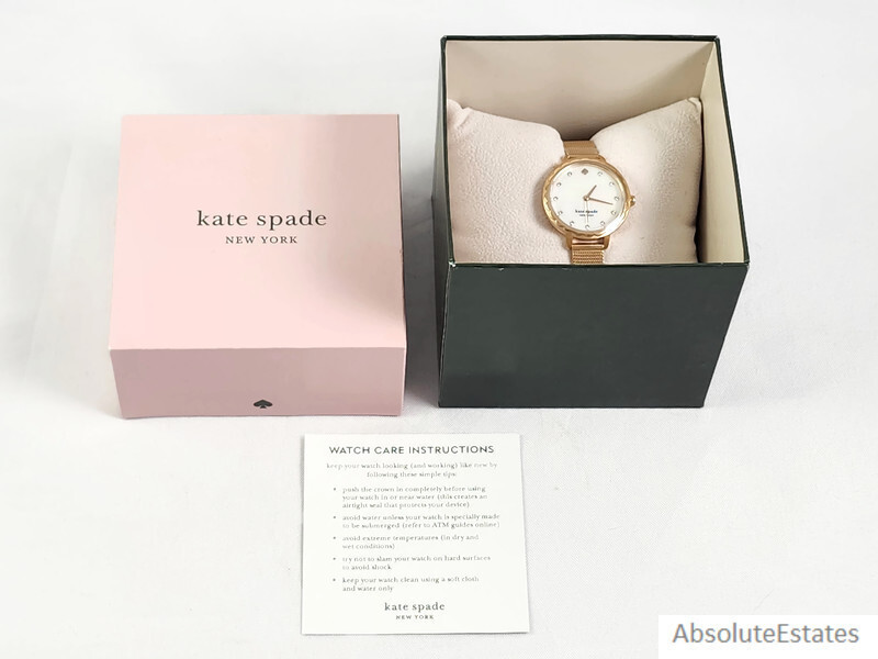 Kate Spade 時計 Kate Spade KSW1572 Morningside Rose Gold Mesh Strap Women's Watch
