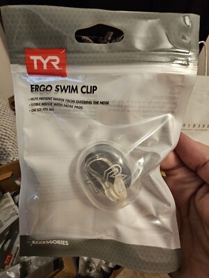 TYR ERGO Swim Clip Prevents Water from Entering the Nose One Size Fits All CLEAR