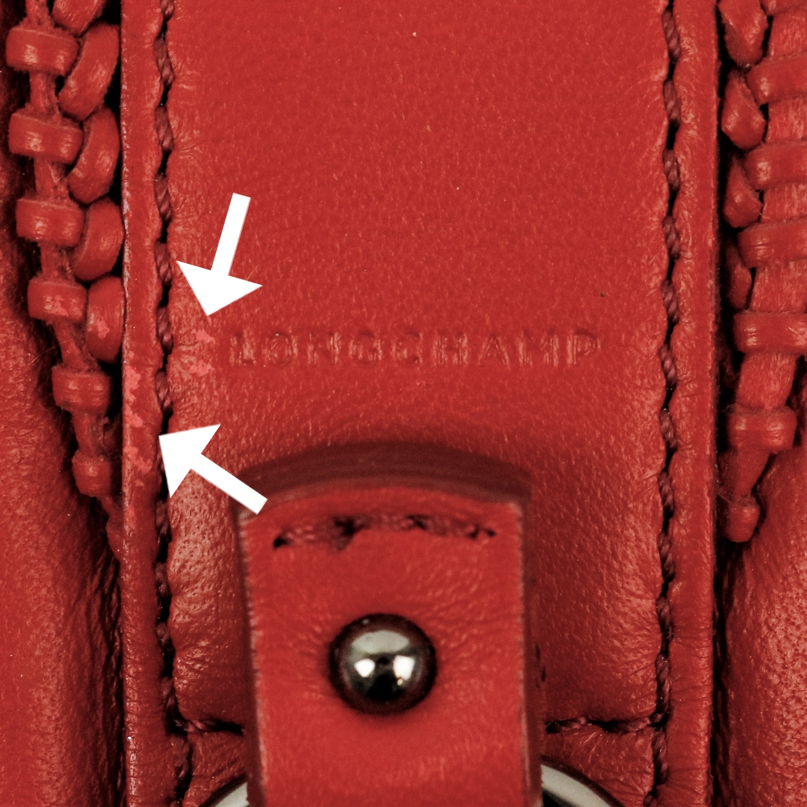 Longchamp Amazone Leather Crossbody Bag In Red With Detachable Chain eBay