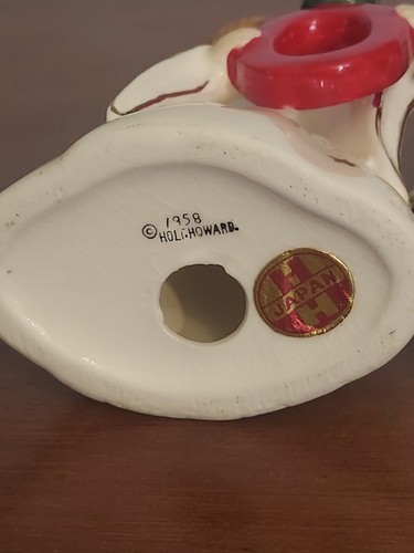 1958 HOLT HOWARD Kerzenständer NOEL Keramik WEIHNACHTSENGEL Gold Heiligenschein Stern RAR - Bild 12 von 15