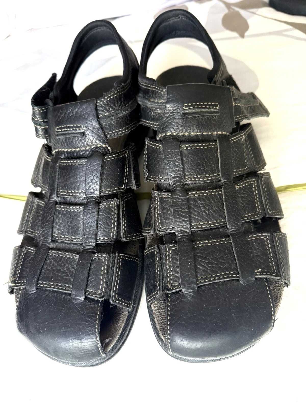 SANDALI PESCATORE UOMO CLARKS PELLE PUNTA CHIUSA MISURA 12 M NERI