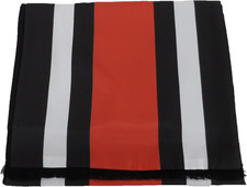 Mazeys Mens Classic Retro Mod Striped Tassled Scarf Black