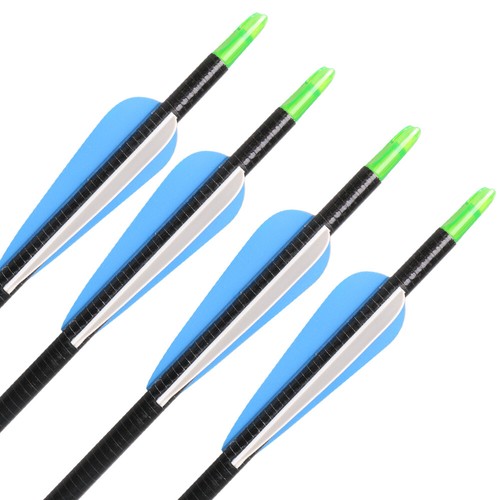12X 32inch Fiberglass Arrows 3'' Vanes SP600-650 for Recurvebows Removable tips - Picture 7 of 13