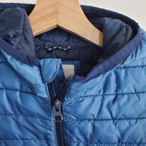 Gap Kids Boys Small Primaloft Warm Fall Puffer Jacket HoodBlue Ombre Lightweight - Picture 3 of 17