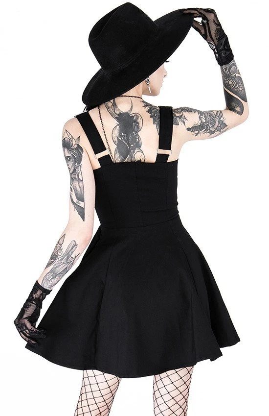 Vestido de Verano Restyle Bruja - Forma de la Luna - Mini Vestido Acampanado Algodón Foto 2 de 4