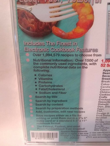 Easy Chef's One Million of the World's Best Recipes Windows Cookbook Culinary - Picture 3 of 5